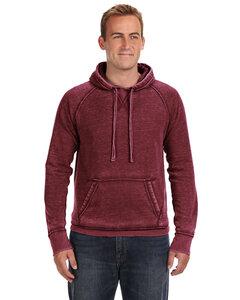 J. America 8915 - Vintage Zen Fleece Hooded Pullover Sweatshirt Twisted Bordeaux