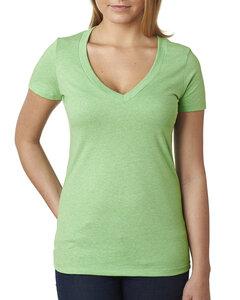 Next Level Apparel 6640 - Ladies CVC Deep V-Neck T-Shirt Verde manzana
