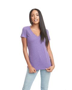 Next Level Apparel 6640 - Ladies CVC Deep V-Neck T-Shirt Purple Berry