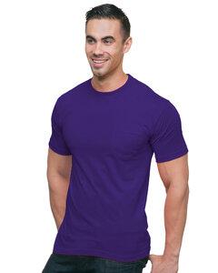Bayside 3015 - Union-Made Short Sleeve T-Shirt with a Pocket Púrpura