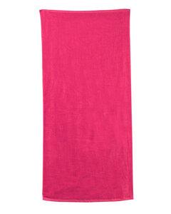 Carmel Towel Company C3060S - Cabana Stripe Velour Beach Towel Hot Pink