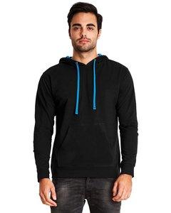 Next Level Apparel 9301 - Unisex French Terry Pullover Hoodie Black / Turquoise