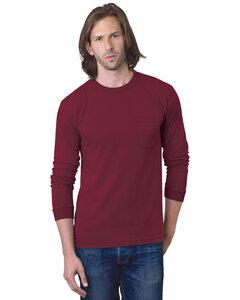 Bayside 8100 - USA-Made Long Sleeve T-Shirt with a Pocket Borgoña