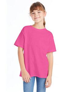 Hanes 5480 - Youth ComfortSoft® Heavyweight T-Shirt Wow Pink