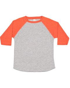 Rabbit Skins 3330 - Toddler Fine Jersey Three-Quarter Sleeve Baseball T-Shirt Vin Hth/Vn Orng