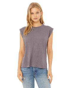 Bella+Canvas 8804 - Ladies Flowy Muscle T-Shirt with Rolled Cuff Storm