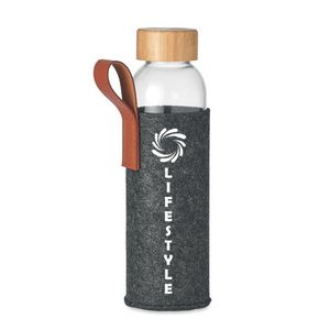 THAI Eco-Friendly Glass Bottle with Bamboo Lid and Pouch