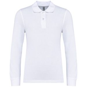Kariban K269 - Kids' long-sleeved polo shirt Biały
