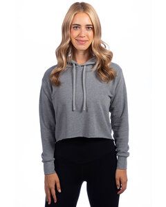 Next Level 9384 - Ladies Cropped Pullover Hooded Sweatshirt Gris Chiné