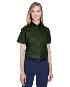 CORE365 78194 - Ladies Optimum Short-Sleeve Twill Shirt Forest Green