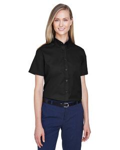 CORE365 78194 - Ladies Optimum Short-Sleeve Twill Shirt Black