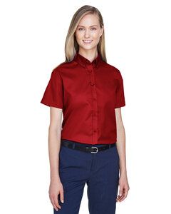 CORE365 78194 - Ladies Optimum Short-Sleeve Twill Shirt Classic Red