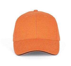 K-up KP011 - ORLANDO - MEN'S 6 PANEL CAP Orange Zest / Dark Grey
