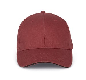 K-up KP011 - ORLANDO - MEN'S 6 PANEL CAP Red Safran / Dark Grey