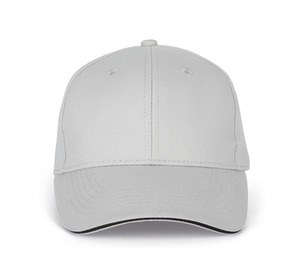 K-up KP011 - ORLANDO - MEN'S 6 PANEL CAP Snow Grey / Dark Grey