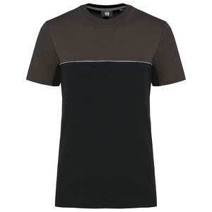 WK. Designed To Work WK304 - T-shirt bicolore écoresponsable manches courtes unisexe Black / Dark Grey