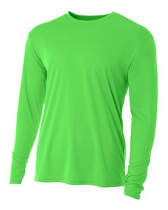 A4 NB3165 - Youth Long Sleeve Cooling Performance Crew Shirt Seguridad Verde