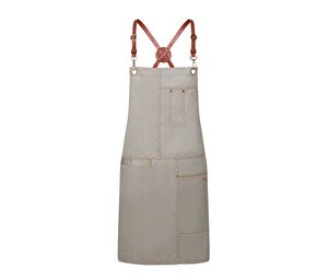 KARLOWSKY KYLS25 - Stylishly trendy bib apron Stone Grey