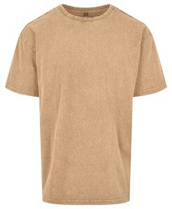 BUILD YOUR BRAND BY189 - ACID WASHED HEAVY OVERSIZE TEE Union Beige