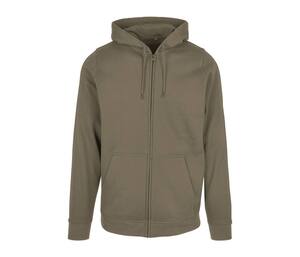 BUILD YOUR BRAND BYB008 - BASIC ZIP HOODY Olive