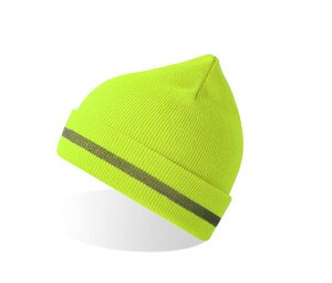 ATLANTIS HEADWEAR AT238 - High visibility beanie made of recycled polyester Żółty neon 