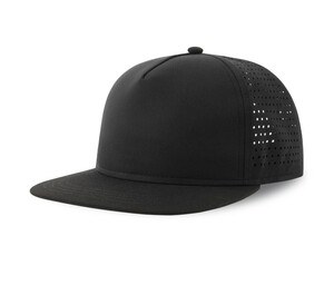 ATLANTIS HEADWEAR AT247 - Flat visor cap made of recycled polyester Black / Black