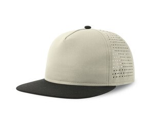 ATLANTIS HEADWEAR AT247 - Flat visor cap made of recycled polyester Light Grey / Black