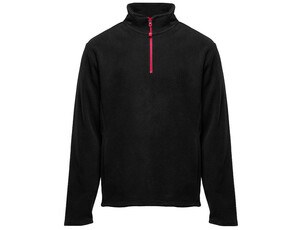 BLACK&MATCH BM505 - 1/4 zip fleece jacket Black/Red