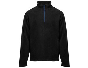 BLACK&MATCH BM505 - 1/4 zip fleece jacket Black/Royal