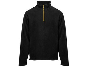 BLACK&MATCH BM505 - 1/4 zip fleece jacket Black/Gold