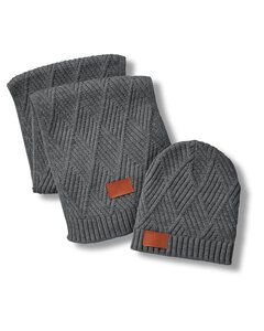 Leeman LG911 - Trellis Knit Bundle And Go Gift Set Charcoal Hthr