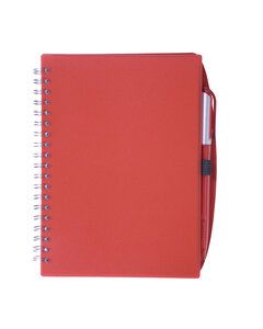 Prime Line NB108 - Spiral Notebook With Pen TRANSLUCENT RED