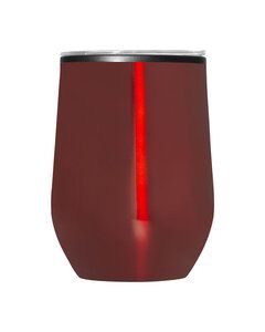 Prime Line MG380 - 12oz Budget Stemless Wine Tumbler With Lid Rojo