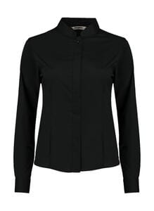 Bargear KK740 - Women's Tailored Fit Mandarin Collar Shirt Black