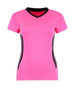 Gamegear KK940 - Women's Regular Fit Cooltex® Training Tee Fluorescent Pink/Black
