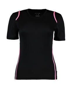Gamegear KK966 - Women's Regular Fit Cooltex® Contrast Tee Black/Fluorescent Pink