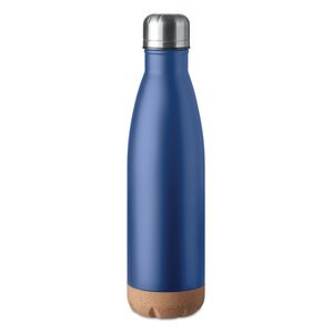 GiftRetail MO6313 - ASPEN CORK Double wall bottle 600 ml Blue