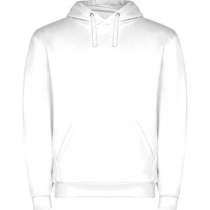 Roly SU1087 - CAPUCHA Hooded sweatshirt with kangaroo style pocket and flat adjustable drawcord ASH WHITE MELANGE