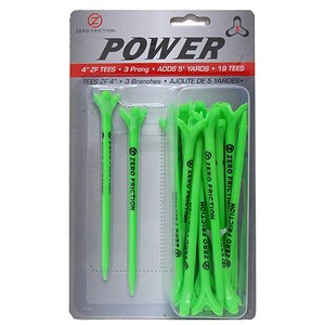 ZERO FRICTION GTPP34 - Power 3 4" Tee 18 Pack Lime