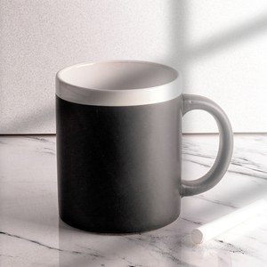 EgotierPro 28199 - Ceramic 300ml Mug with Matching Chalk SLATE