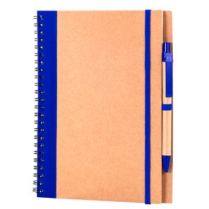 EgotierPro 30108 - Cuaderno A5 de cartón con elástico y bolígrafo RECIKLA