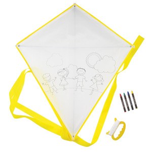 EgotierPro 37024 - Polyester 190T Kite with 4 Crayons BLOW