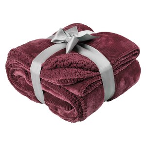 EgotierPro 36510 - Dual-Sided Velvet & Sherpa Comfort Blanket TEMPEST