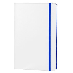 EgotierPro 37088 - Hvid PU notesbog med farvet elastik COLORE