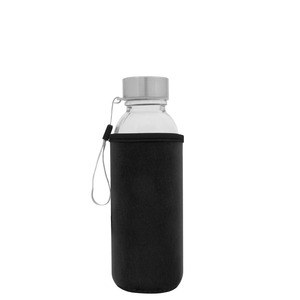 EgotierPro 39528 - Glasflaske med Ståltop og Neopren Cover 420ml JARABA