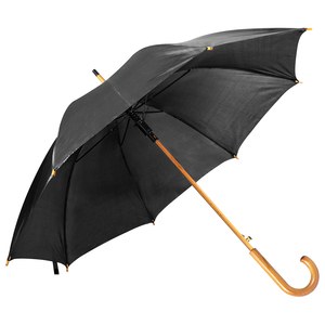EgotierPro 39529 - Automatisk Polyester 190T Paraply med Træhåndtag CLOUDY