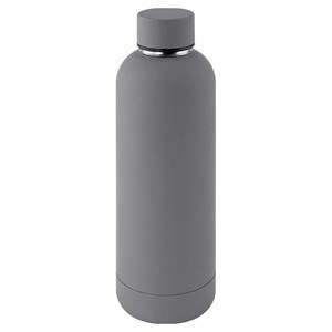 EgotierPro 50636 - Doppelwandige Flasche 500 ml mit Gummierung RUBBER