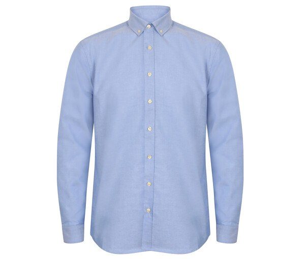 HENBURY HY512C - MODERN OXFORD LONG SLEEVED SHIRT - CLASSIC FIT