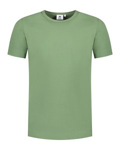 Lemon & Soda LEM1269 - T-shirt Crewneck Cot/Elast SS para ele Exército Verde
