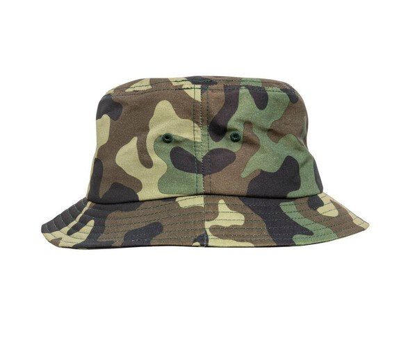 FLEXFIT 5003CB - Stylish Camo Polyester Bucket Hat with Eyelets